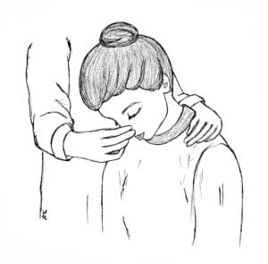 drawing of how to stop nosebleeds